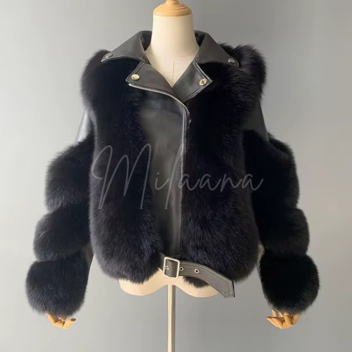Fox Fur & Leather Coat