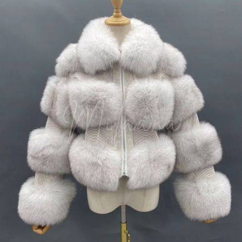 Fox Fur Snakeprint Bomber