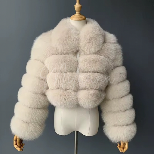Fox Fur 4 Row Collared Coat