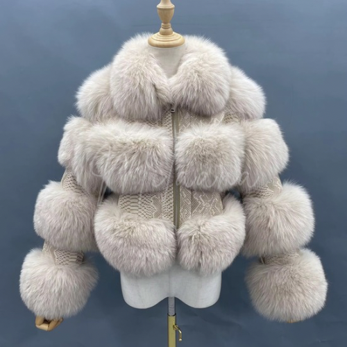 Fox Fur Snakeprint Bomber