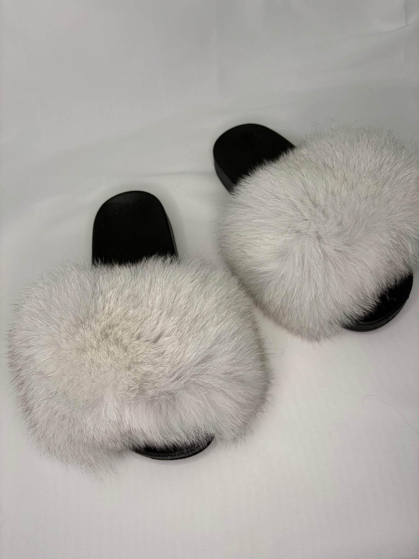 Off White Fur Sliders