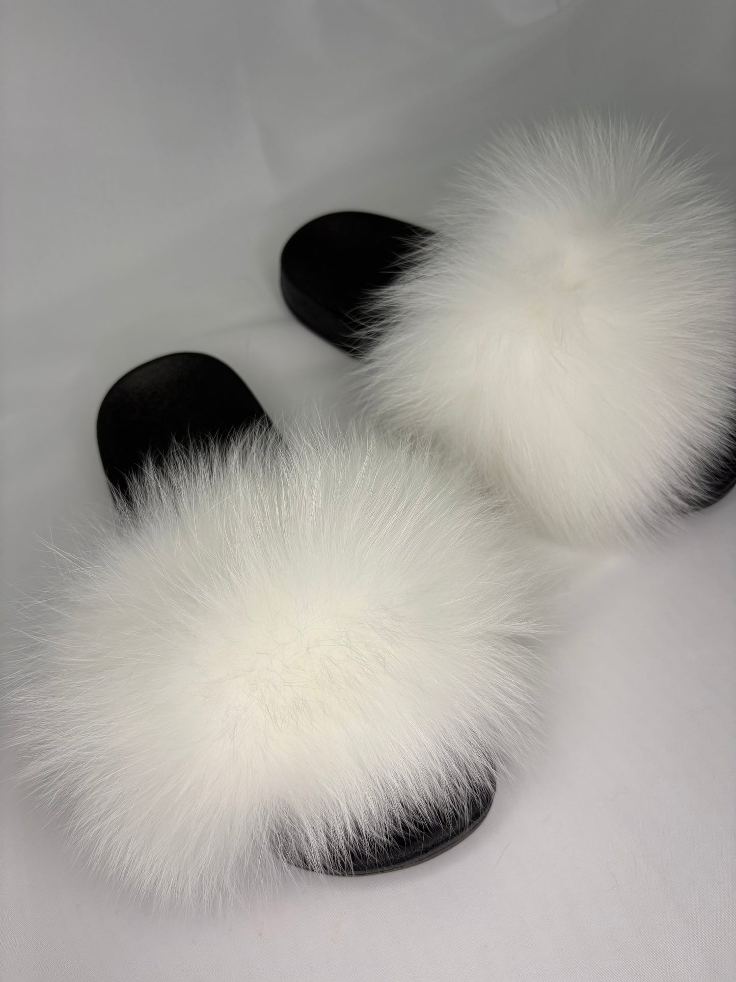 Snow White Fur Sliders