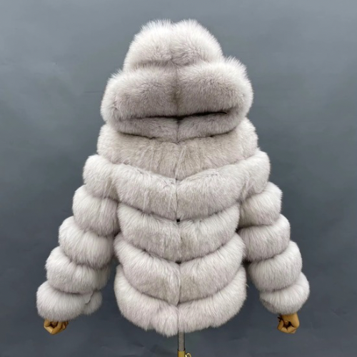 Fox Fur 6 Row Hooded Coat