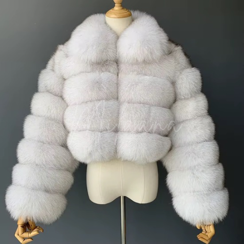 Fox Fur 4 Row Collared Coat