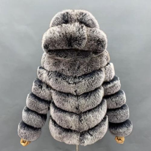 Fox Fur 6 Row Hooded Coat