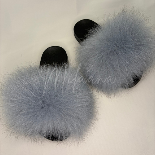 Baby Blue Fur Sliders