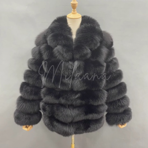 Fox Fur 7 Row Collared Coat