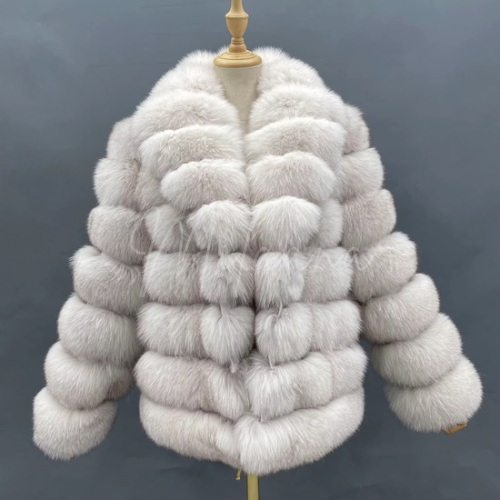 Fox Fur 7 Row Collared Coat