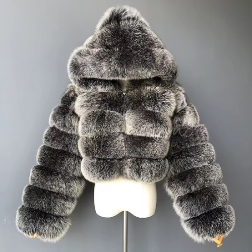 Fox Fur Hooded Bomber