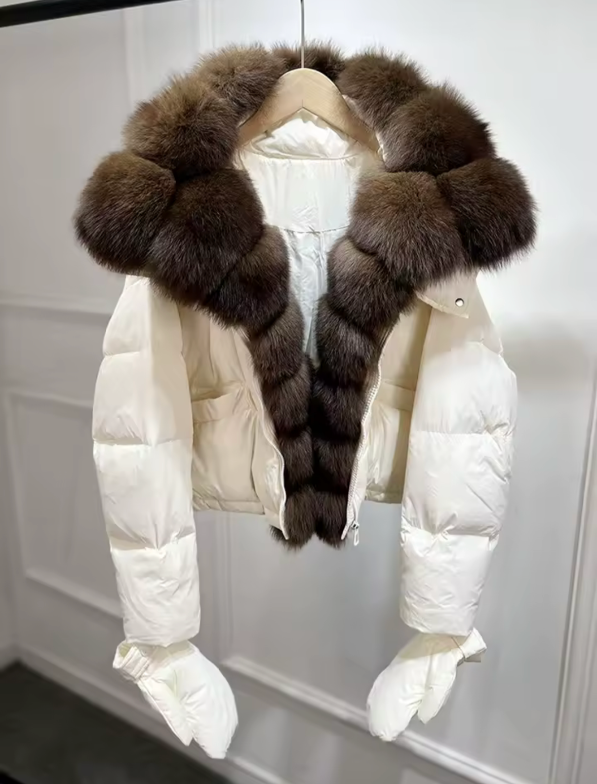 Duck Down Coat With Gloves