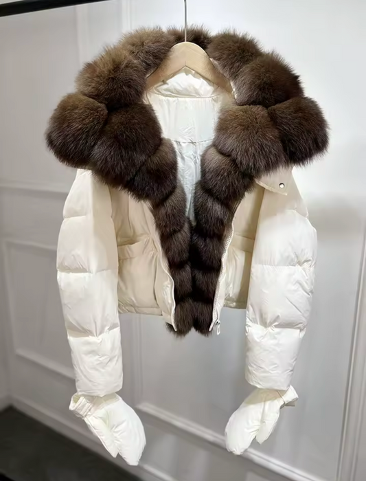 Duck Down Coat With Gloves