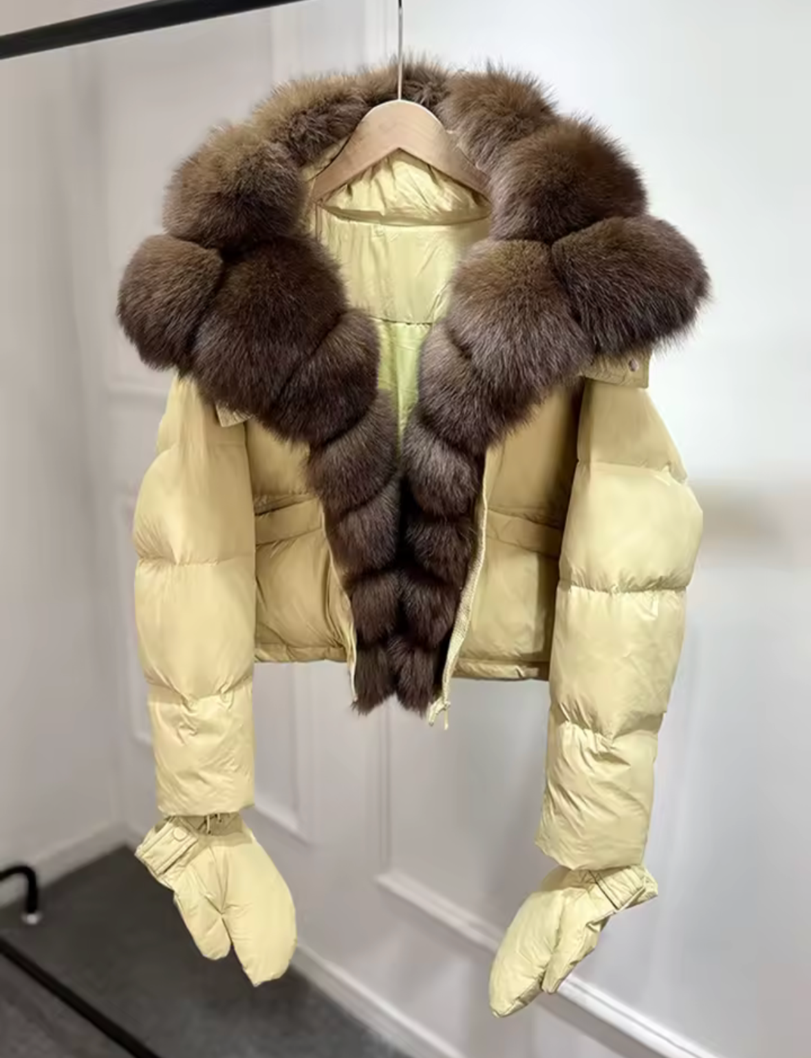 Duck Down Coat With Gloves